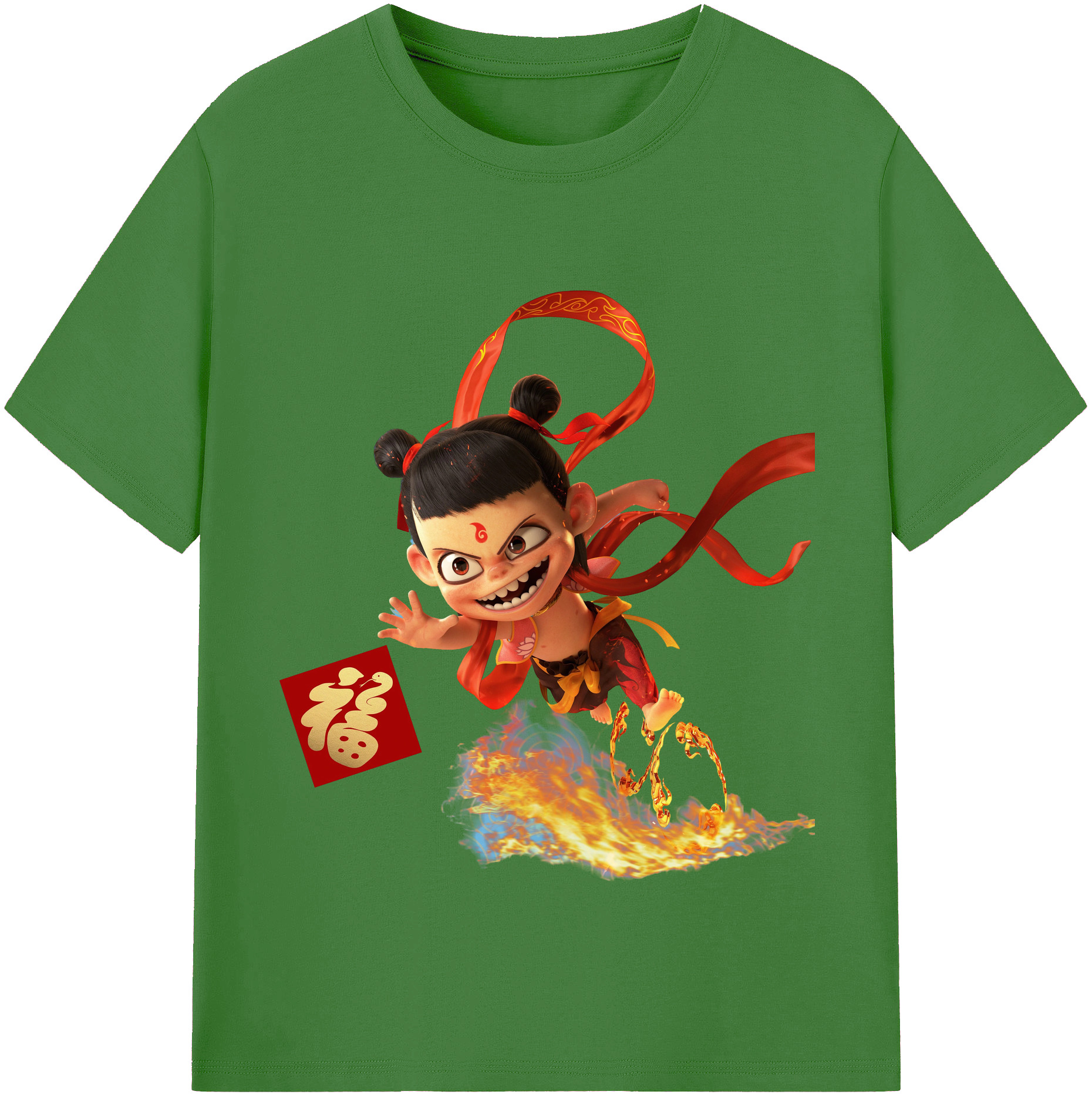 （画像用） Ne Zha 2 ナタ 魔童の大暴れ レディースカジュアルプリントTシャツ（綿100％）